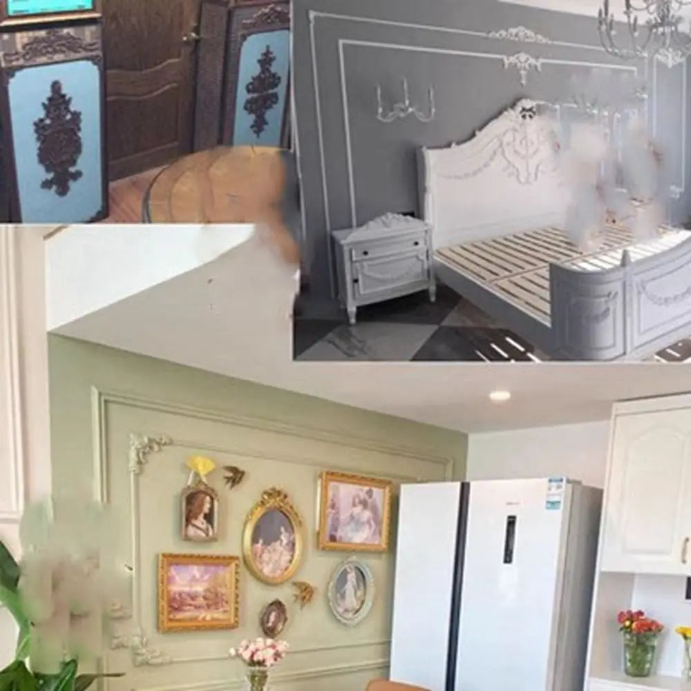 Floral Wood Carved Corner Appliques – Wall & Door Decor Decorative Wood Applique SWANS