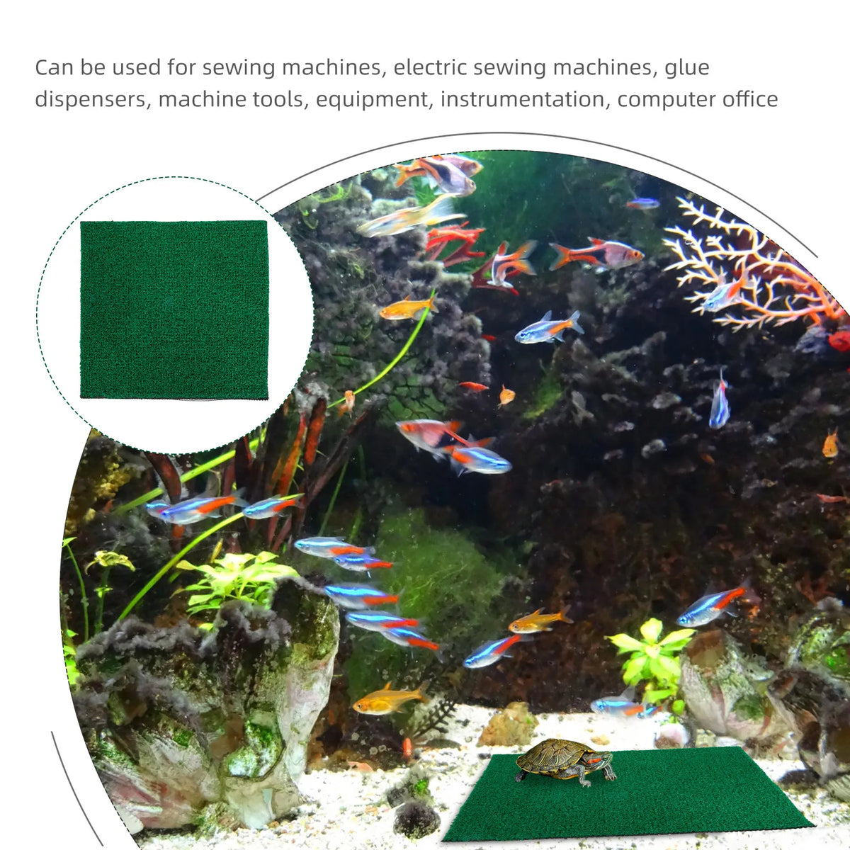 Artificial Grass Mat – Turtle Basking Platform & Tank Decor Reptile Habitat Mat SWANS