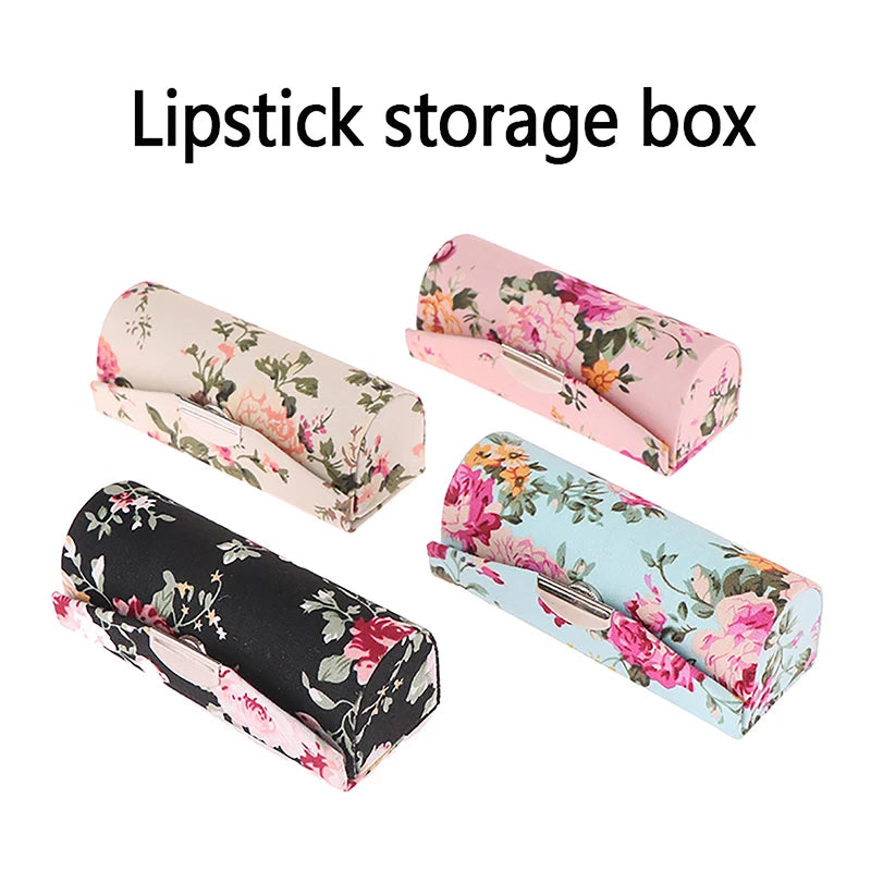 Retro Embroidered Lipstick Case with Mirror | Floral Brocade Lipstick Case SWANS