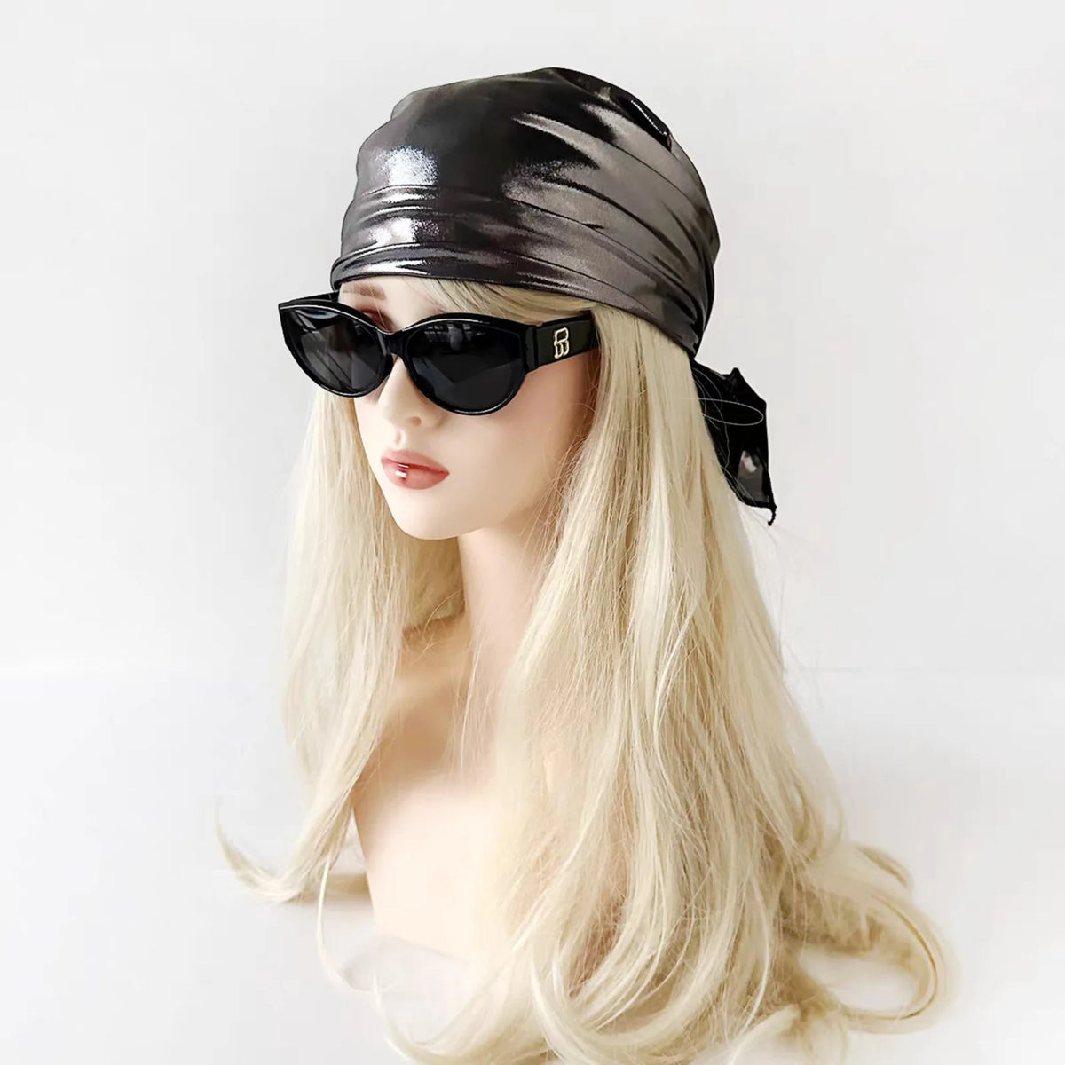 Metallic Gold & Black Tie-Back Turban Headwrap for Women Turban Headwrap SWANS