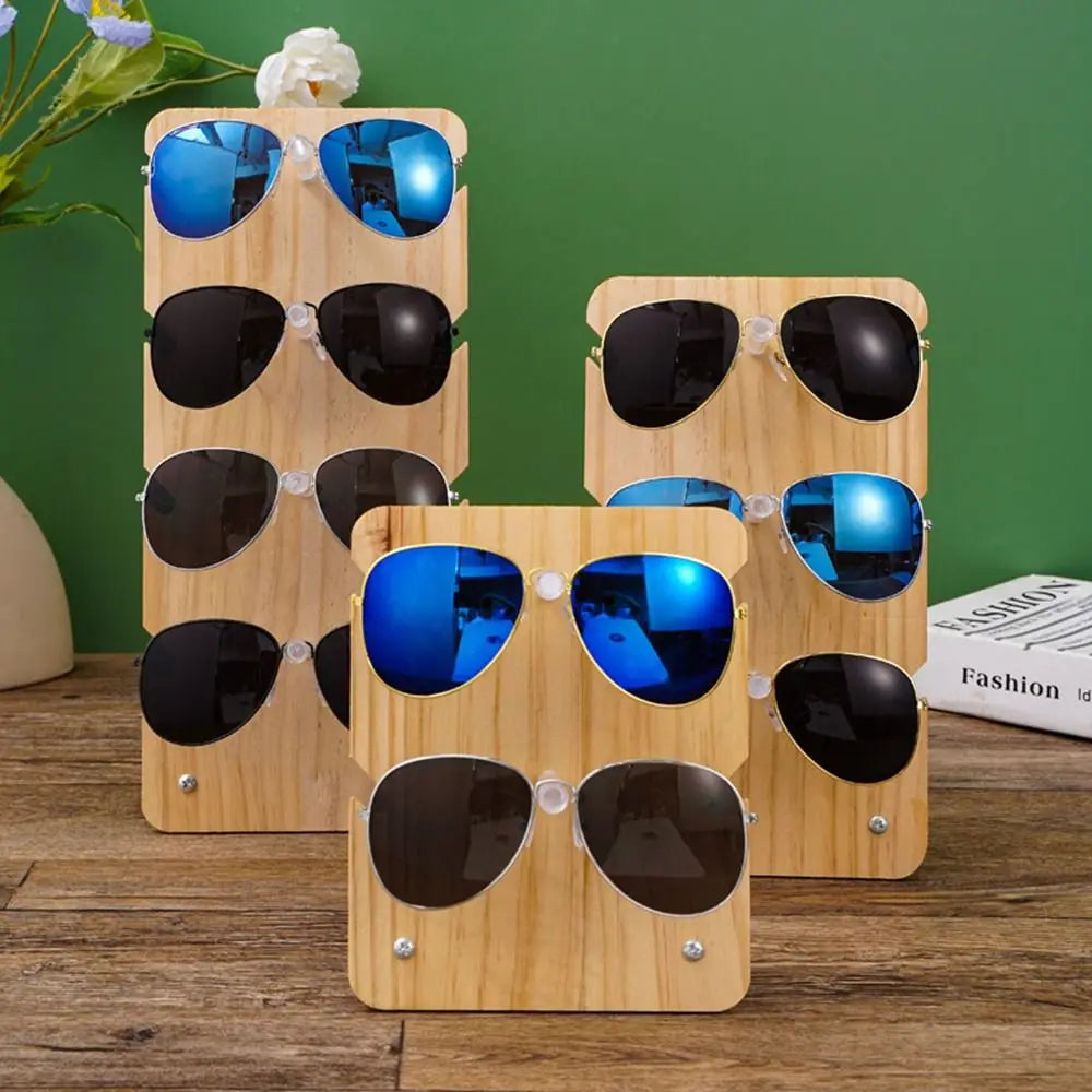 Solid Wood Sunglasses & Eyeglasses Display Stand Organizer Eyewear Display Stand SWANS