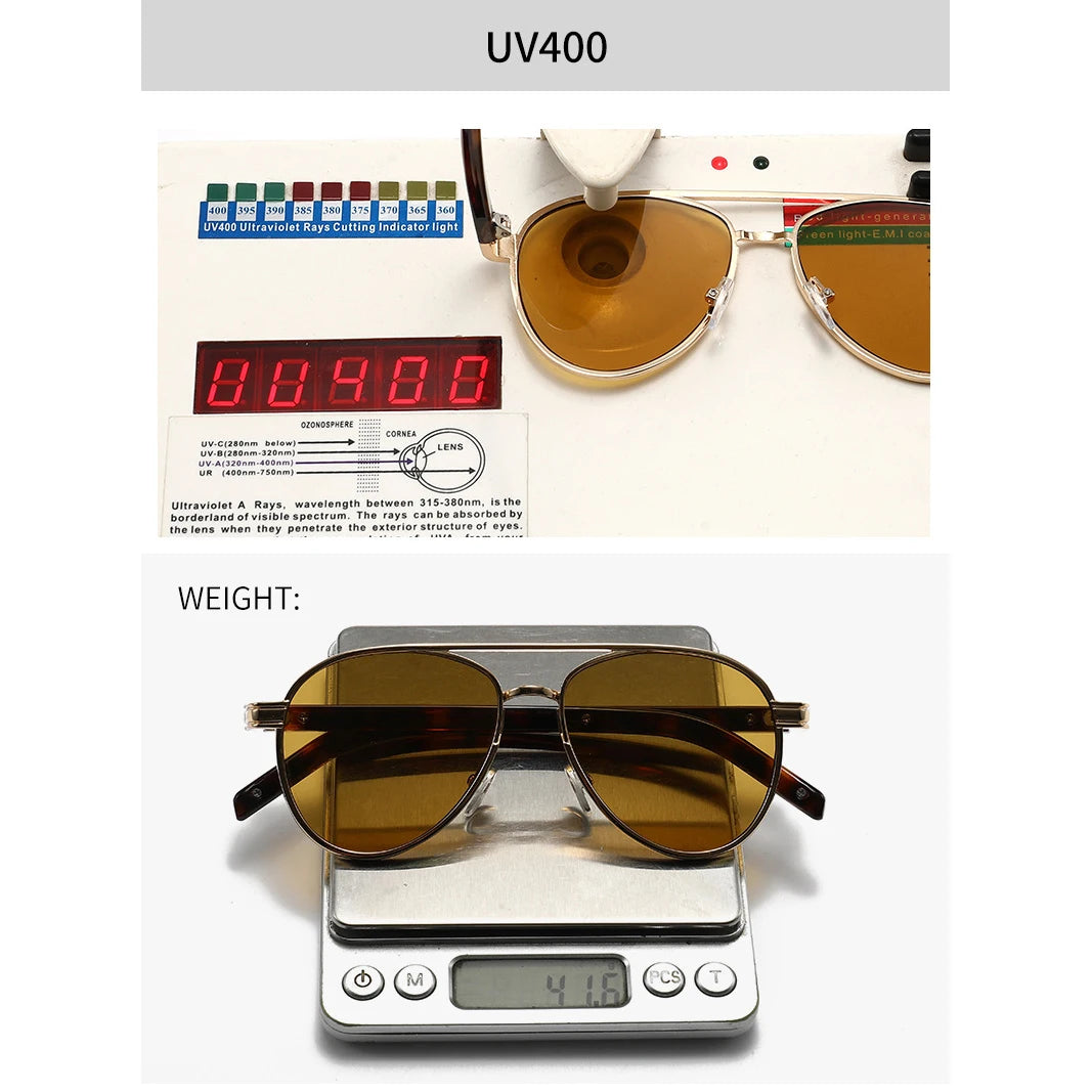 TOYEARN Vintage Pilot Sunglasses UV400 Double Bridge Unisex Pilot Sunglasses SWANS