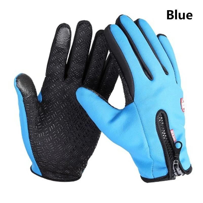 SWANS Winter Cycling Gloves – Windproof Touchscreen Full Finger Cycling Gloves SWANS Short Blue S