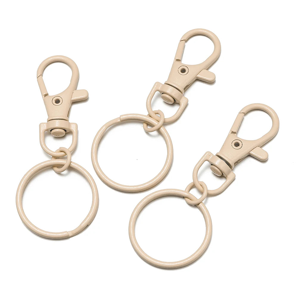 Multicolor Lobster Clasp Keyring Hooks with Adjustable Buckle Jewelry Findings SWANS Khaki 5pcs