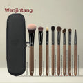 Walnut Wood 8-Piece Animal Hair Makeup Brush Set Makeup Brush Set SWANS 8pcs set
