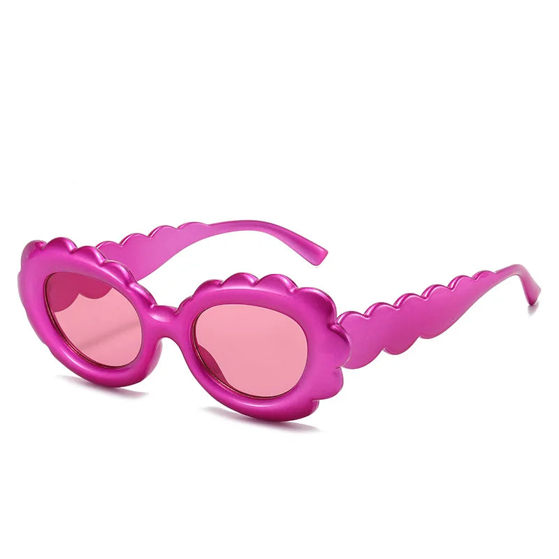 Y2K Big Frame Flower Sunglasses UV400 Punk Shades Women Fashion Sunglasses SWANS Purple Pink