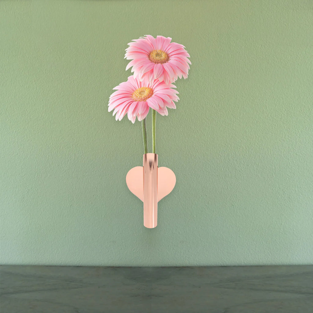 ROSENICE Heart Shaped Wall Vase – Iron Rose Gold Flower Decor Wall Flower Vase SWANS Default Title