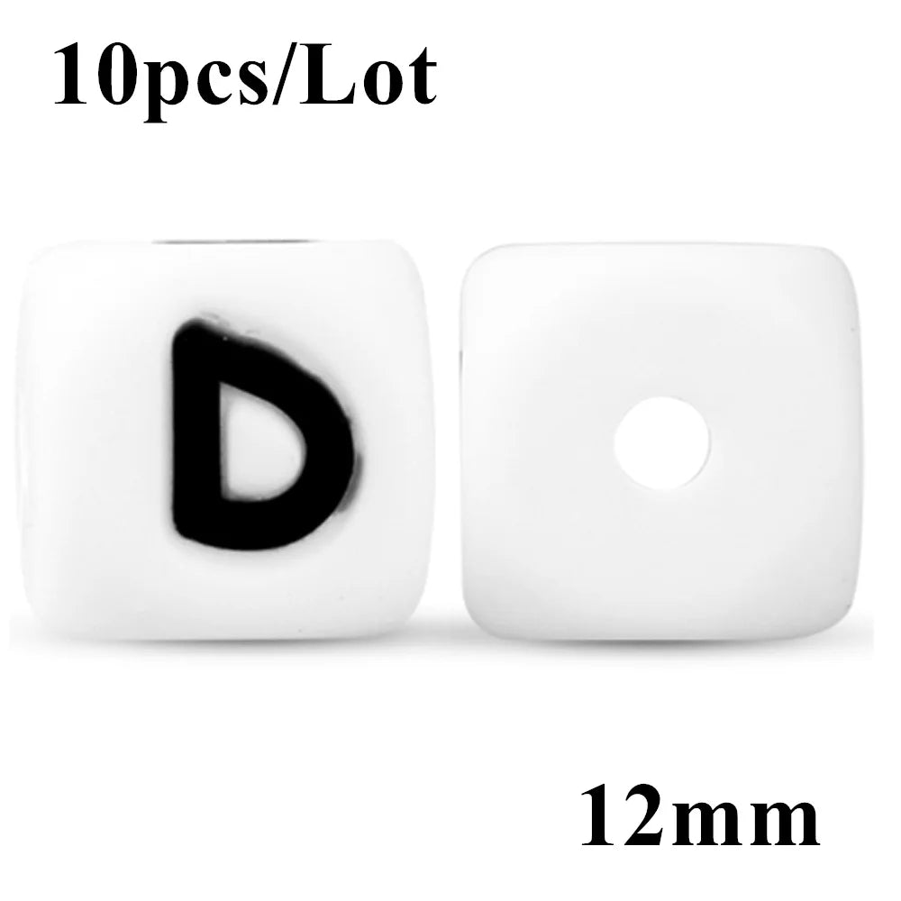 12mm Silicone Letter Beads – DIY Alphabet Jewelry Making Beads