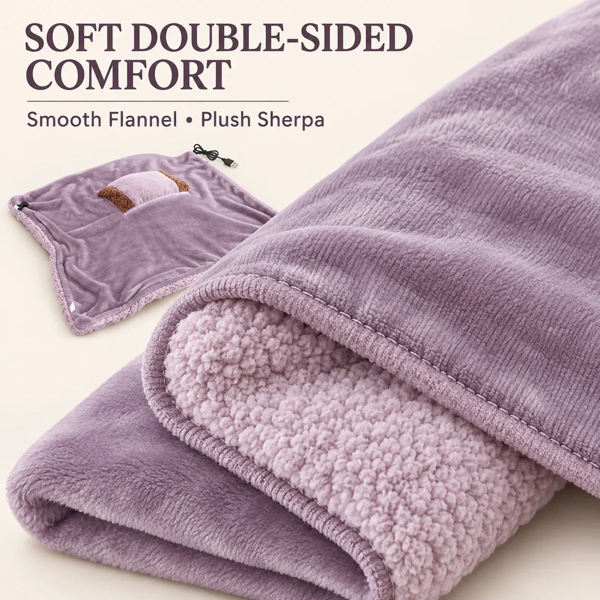 USB Heated Blanket 5V Electric Throw – Portable Lap Blanket Electric Heated Blanket SWANS