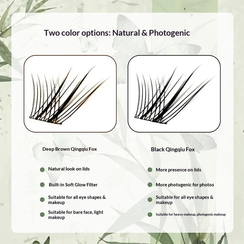Self-Adhesive Deep Brown Winged False Eyelashes – No Glue False Eyelashes SWANS
