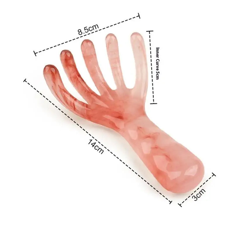 YOVIP 5-Prong Resin Scalp Massager Comb – Portable Head Scratcher Scalp Massager Comb SWANS Apricot