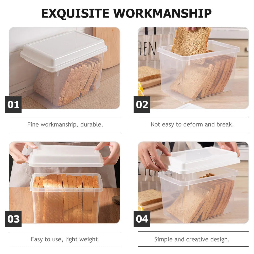 2-Pack Transparent Airtight Bread Storage Containers – PP Plastic Bread Storage Container SWANS
