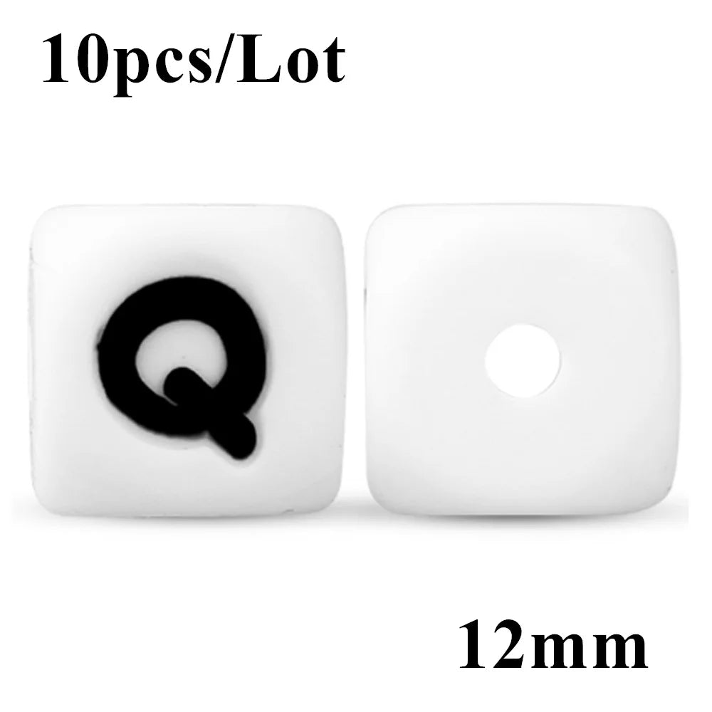 12mm Silicone Letter Beads – DIY Alphabet Jewelry Making Beads Alphabet Craft Beads SWANS Q