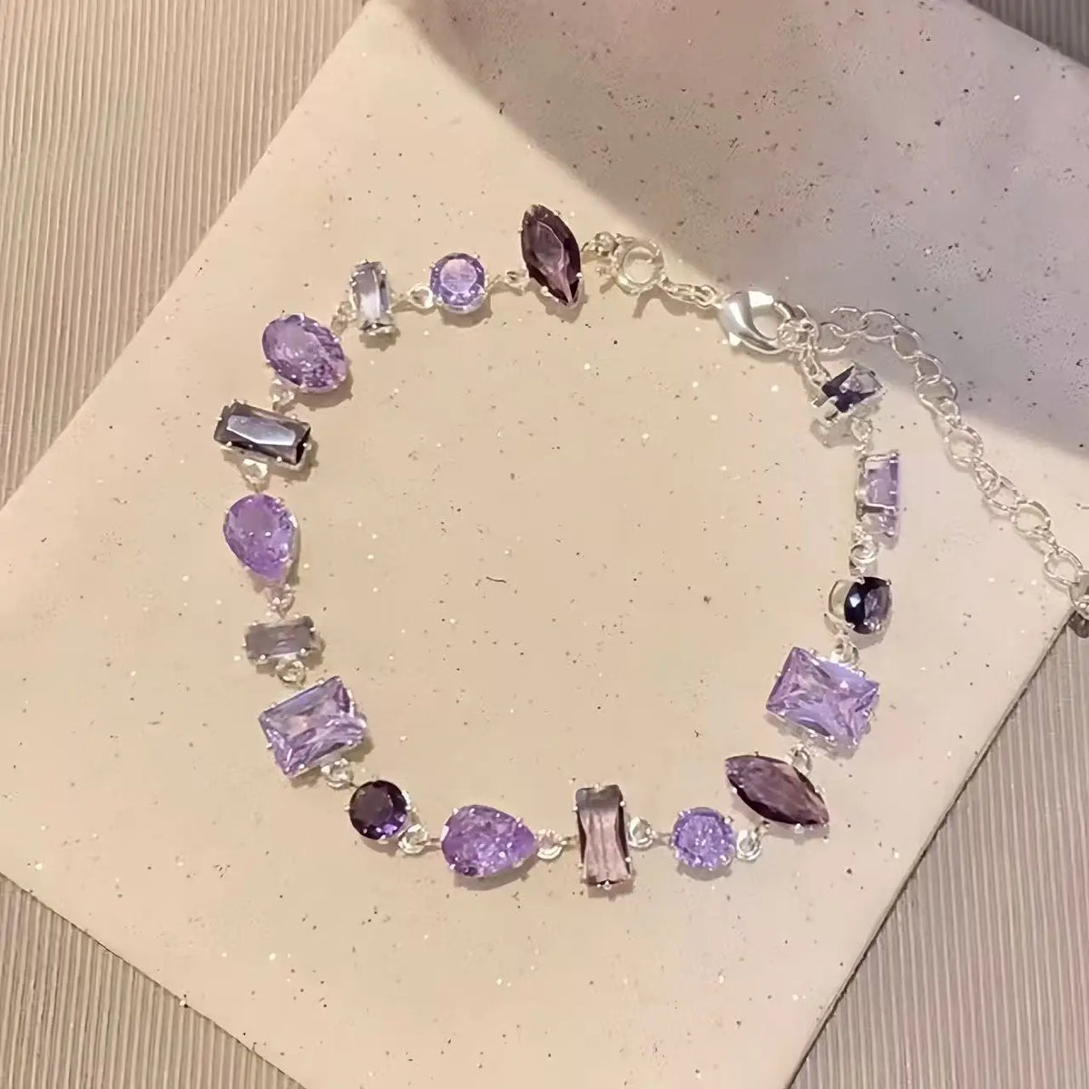 Sparkling Crystal Zircon Chain Bracelet for Women | Party Gift Crystal Chain Bracelet SWANS Purple