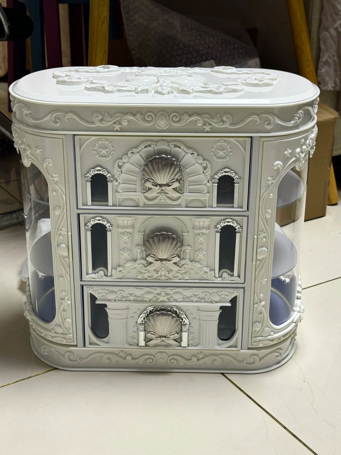 FLOWER KNOWS Shell Series Makeup Storage Box & Lipstick Case Makeup Storage Case SWANS Empty box-BK