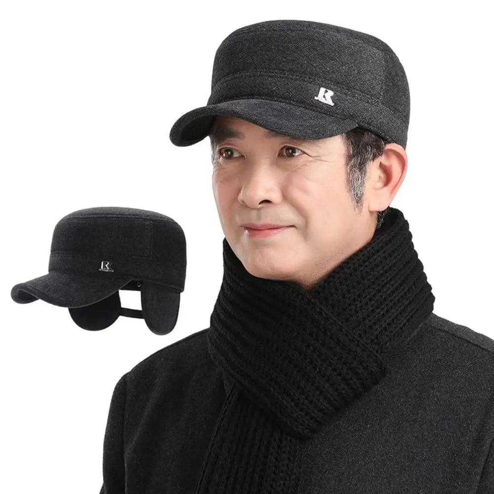 Winter Baseball Cap with Earmuffs – Warm Windproof Knit Hat Winter Earmuff Cap SWANS