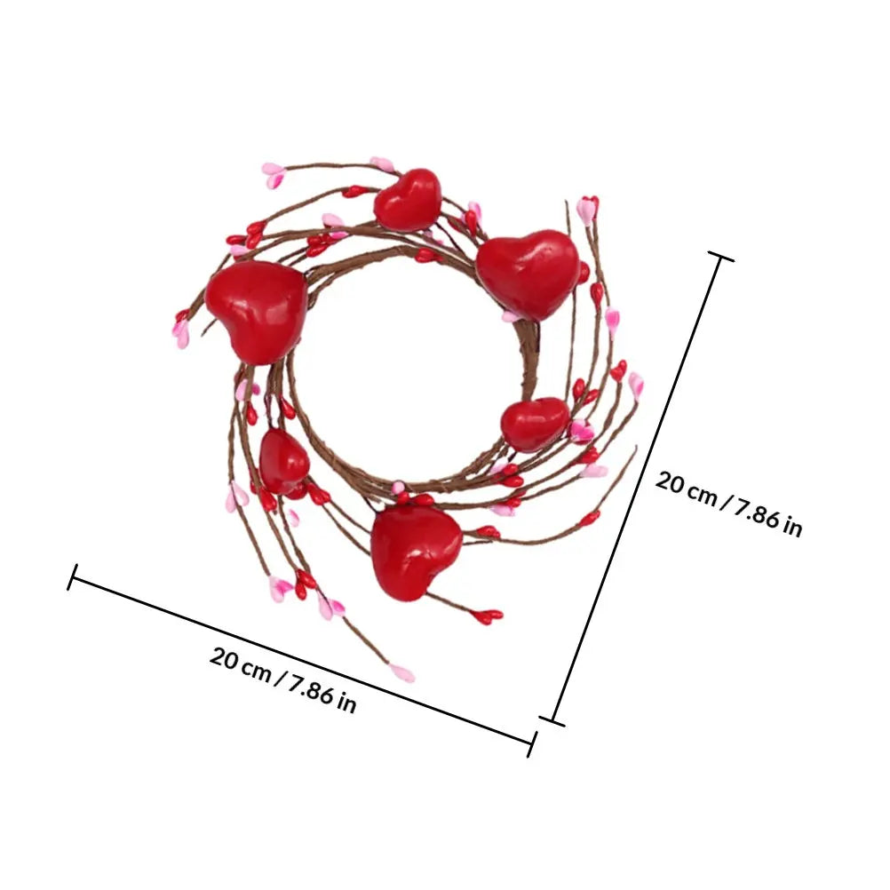 2-Pack Red Berry Heart Ring Tealight Holders | Festive Décor Festive Candle Ring SWANS