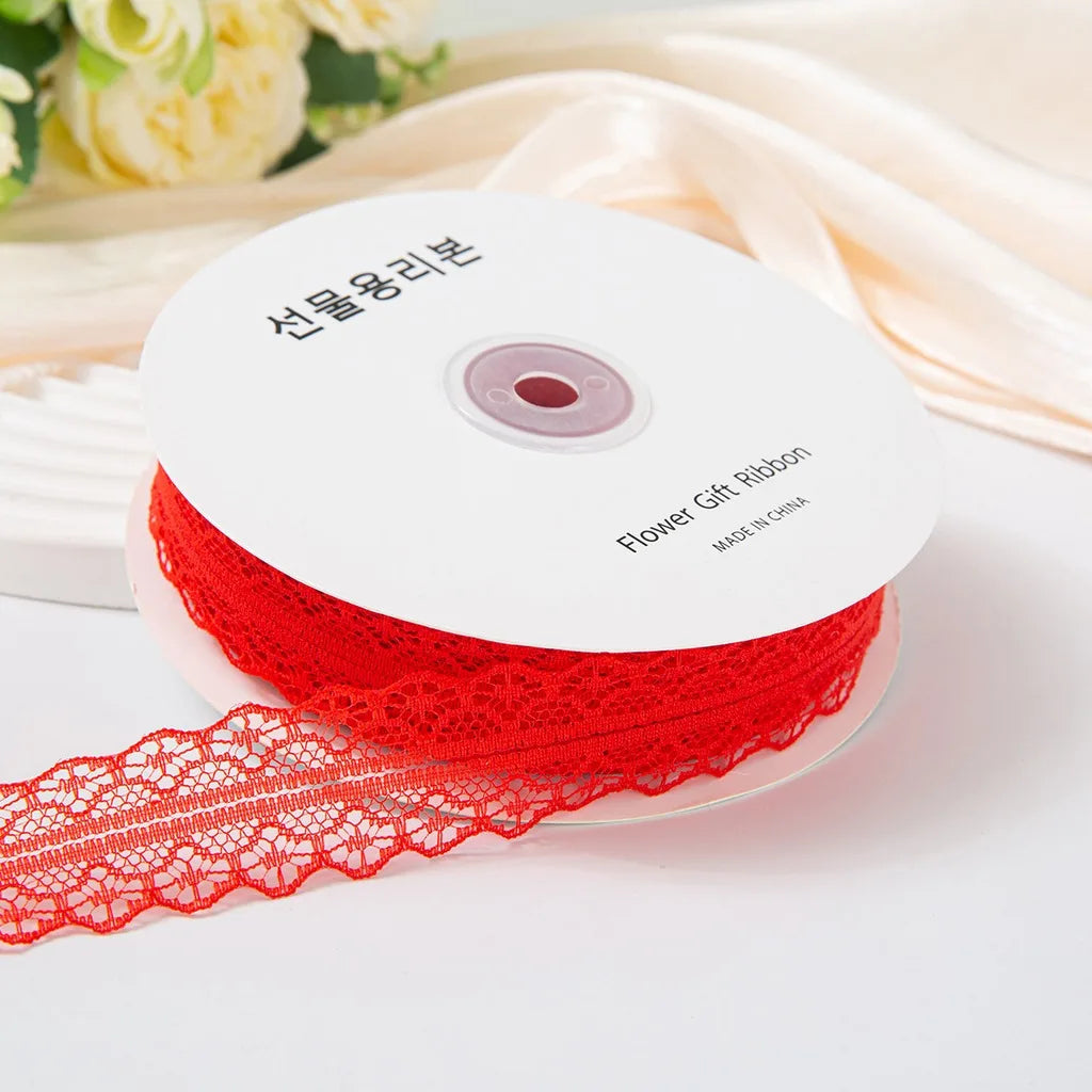 Nylon Lace Ribbon 50 Yards – DIY Wedding & Craft Decoration Decorative Lace Ribbon SWANS Red