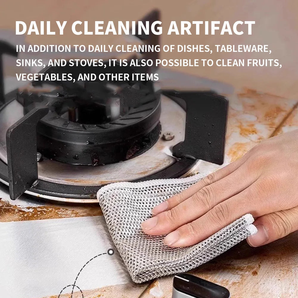 SWANS Steel Wire Dishwashing Cloth – 5/10/30 Pack Scrubber Kitchen Scrubbing Cloth SWANS