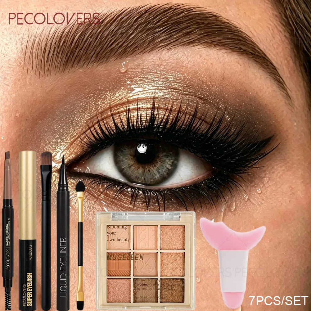 7-Piece Waterproof Eye Makeup Set – Palette, Liner & Mascara Eye Makeup Set SWANS