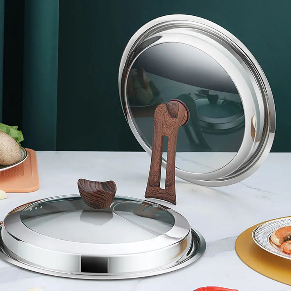 Universal Glass Pot Lid Anti-Splash Stainless Steel Cover Cookware Lid SWANS