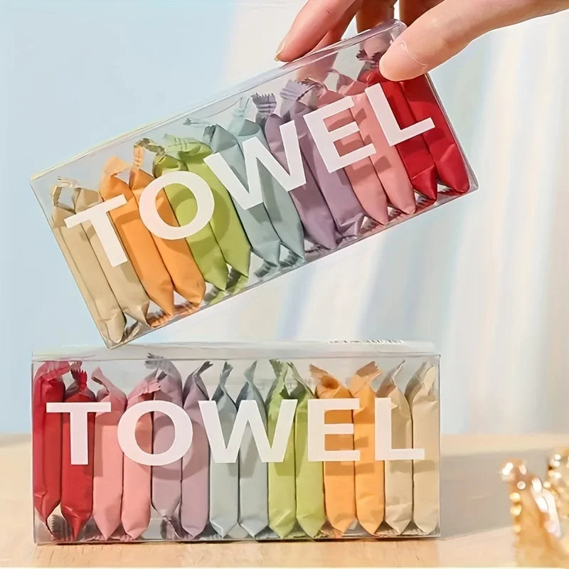 SWANS 14-Pack Compressed Cotton Travel Towels – Portable Washcloths Compressed Travel Towels SWANS