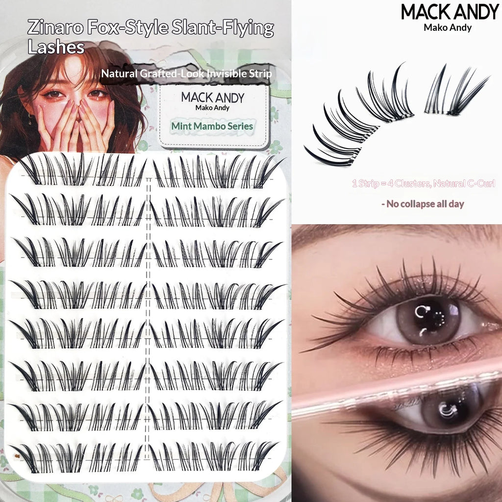 Glue-Free Wispy Cat Eye False Lashes – Reusable Manga Style False Eyelashes SWANS