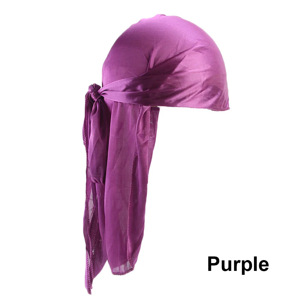 Satin Durag Long Tail Doo Rag – Unisex Hip Hop Headwrap Satin Durag Headwrap SWANS purple