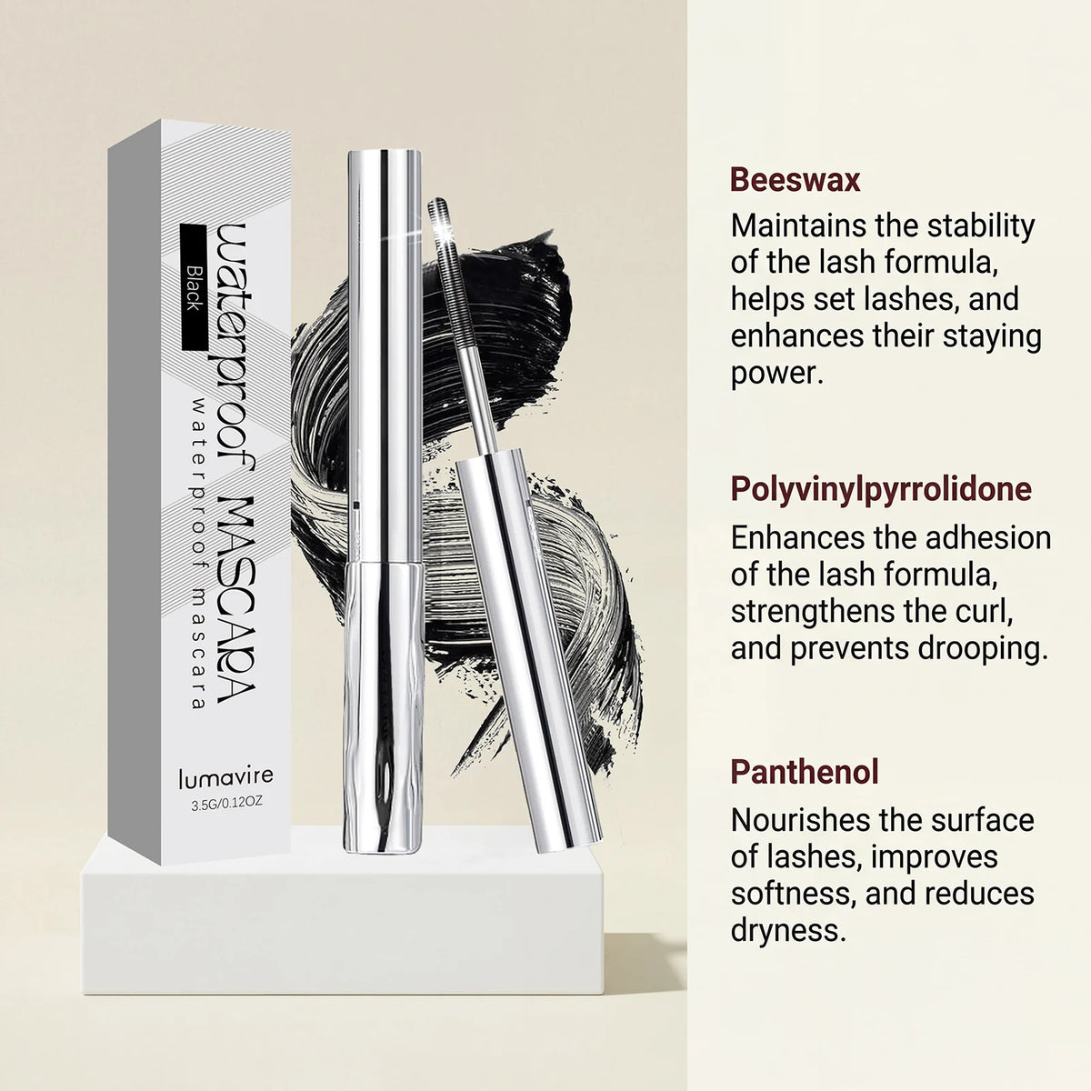 Zephoco 4D Silk Fiber Waterproof Mascara – Volume & Curl Volumizing Mascara SWANS