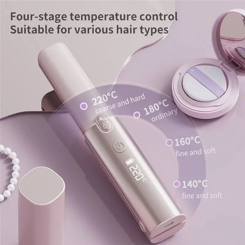 SWANS Wireless Mini Hair Straightener & Curler | USB Rechargeable Hair Straightener Curler SWANS