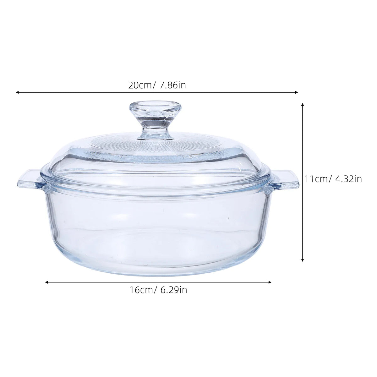 SWANS 0.8L Oval Glass Casserole Dish with Lid & Handles Glass Casserole Dish SWANS