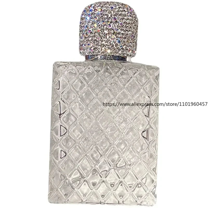 100ml Diamond Glass Perfume Spray Bottle – Refillable Atomizer Glass Spray Bottle SWANS