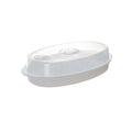 Microwave Fish & Vegetable Steamer Plate with Vented Lid Microwave Steamer SWANS Default Title