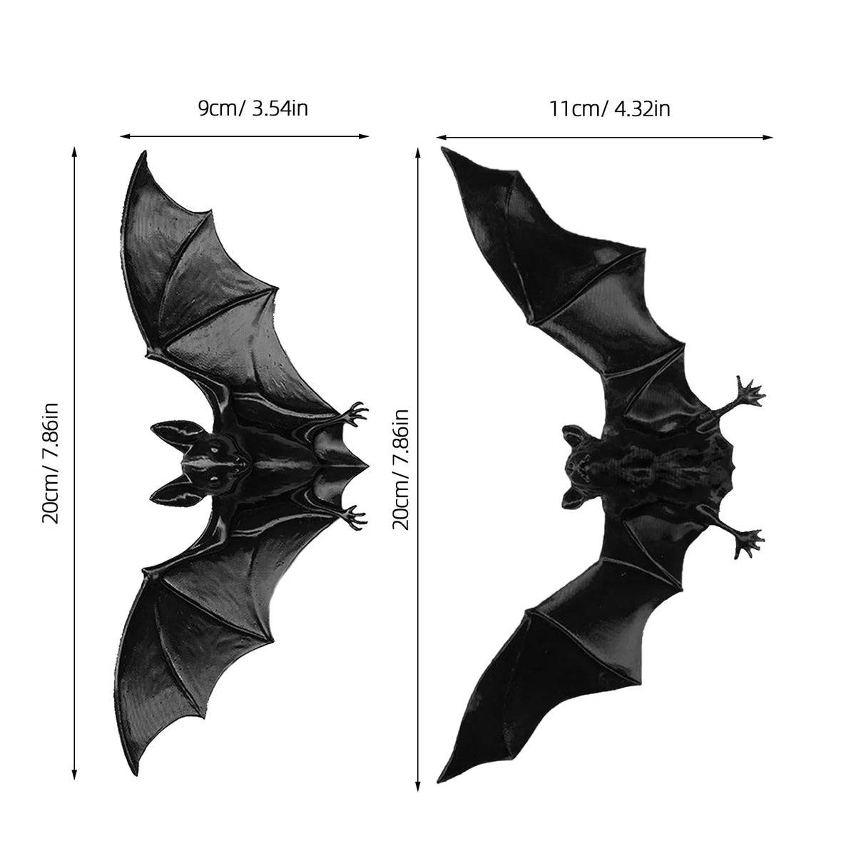 2-Pack Halloween PVC Bat Hanging Decorations Indoor & Outdoor Halloween Decoration SWANS