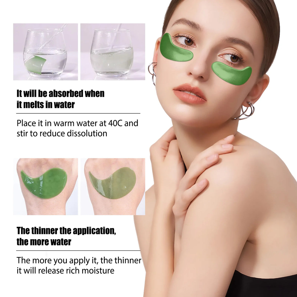 West Month Seaweed Eye Mask – Moisturizing Gel Patches 60pc Eye Gel Patches SWANS