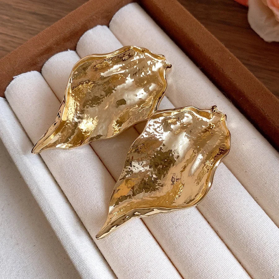 Tree Leaf Earrings – Vintage Elegant Women's Fashion Jewelry Fashion Earrings SWANS Golden