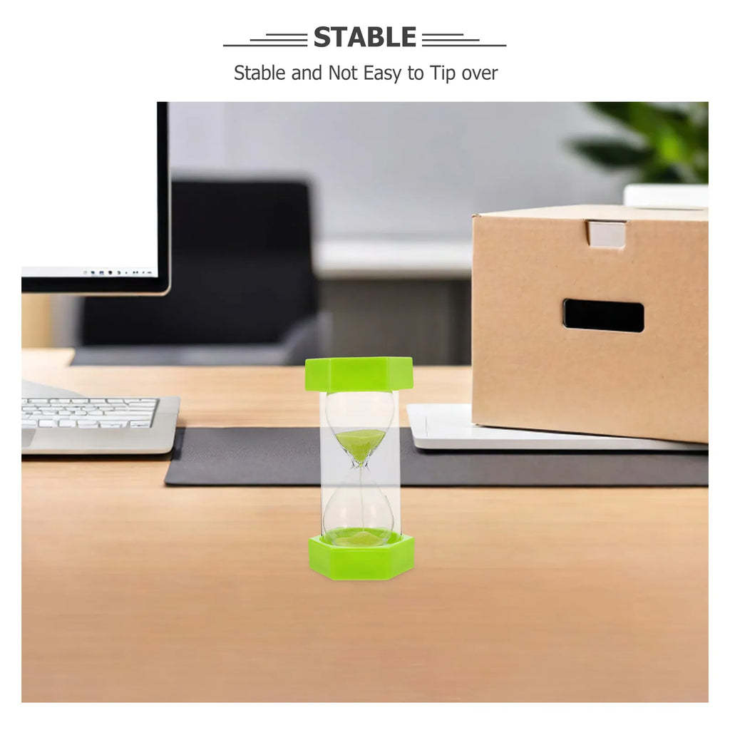 Light Green Hexagon Sand Timer – 2-Minute Hourglass Visual Clock Sand Timer Hourglass SWANS