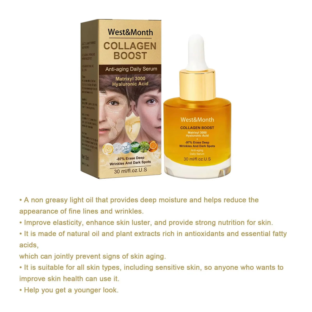 West Month Collagen Firming Face Serum – Anti-Aging 30ml Anti-Aging Face Serum SWANS