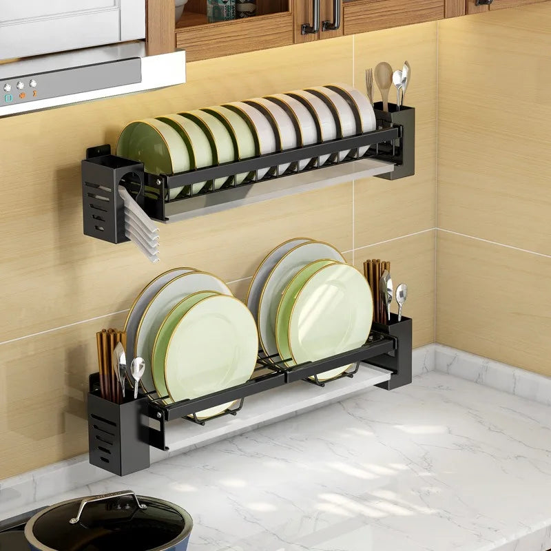 SWANS Wall-Mounted Kitchen Dish Rack & Utensil Organizer Kitchen Dish Rack SWANS