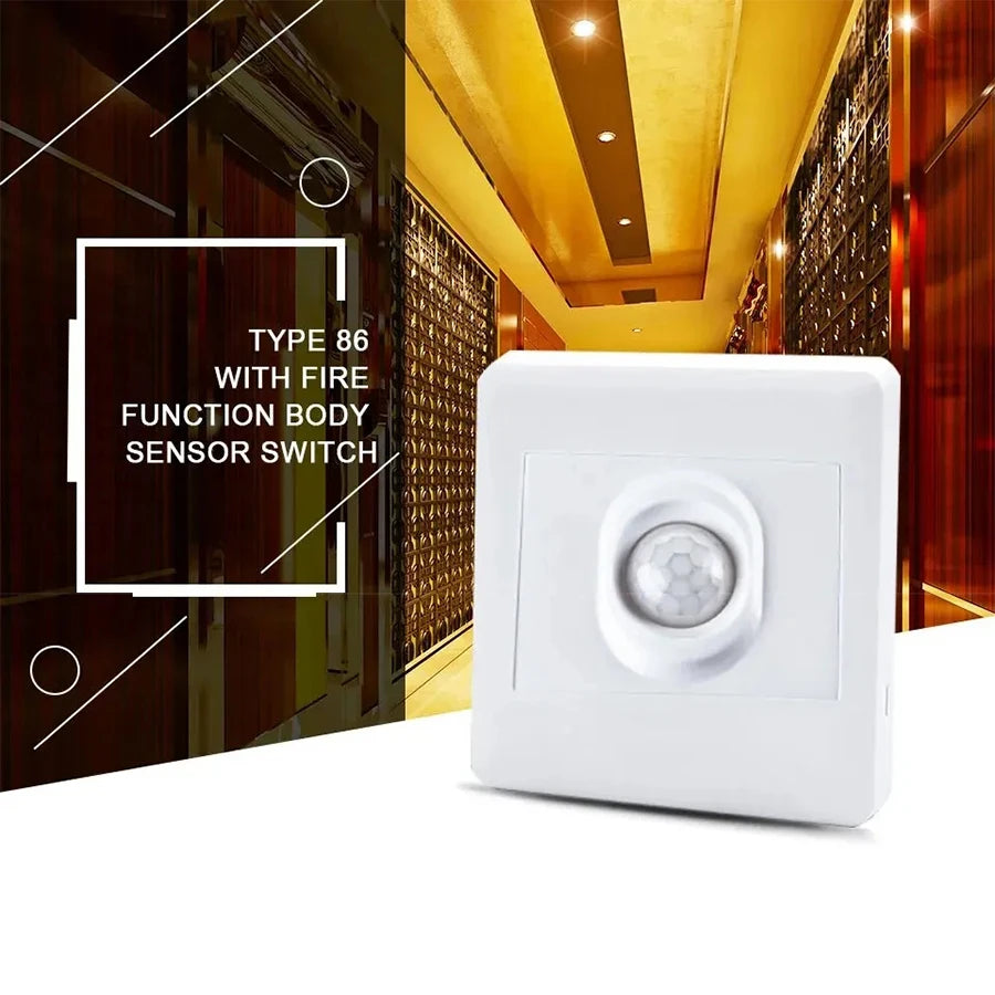 PIR Motion Sensor Switch 86-Type 110V 220V Auto Light Detector Motion Sensor Switch SWANS