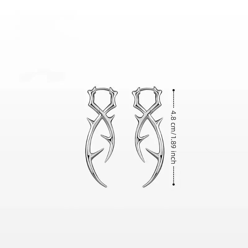 Punk Gothic Thorn Dangle Earrings – Unisex Y2K Hip Hop Fashion Dangle Earrings SWANS one size