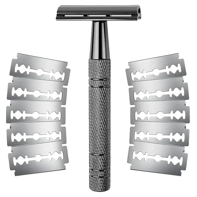 SWANS Double Edge Safety Razor + 10 Stainless Steel Blades Safety Razor SWANS