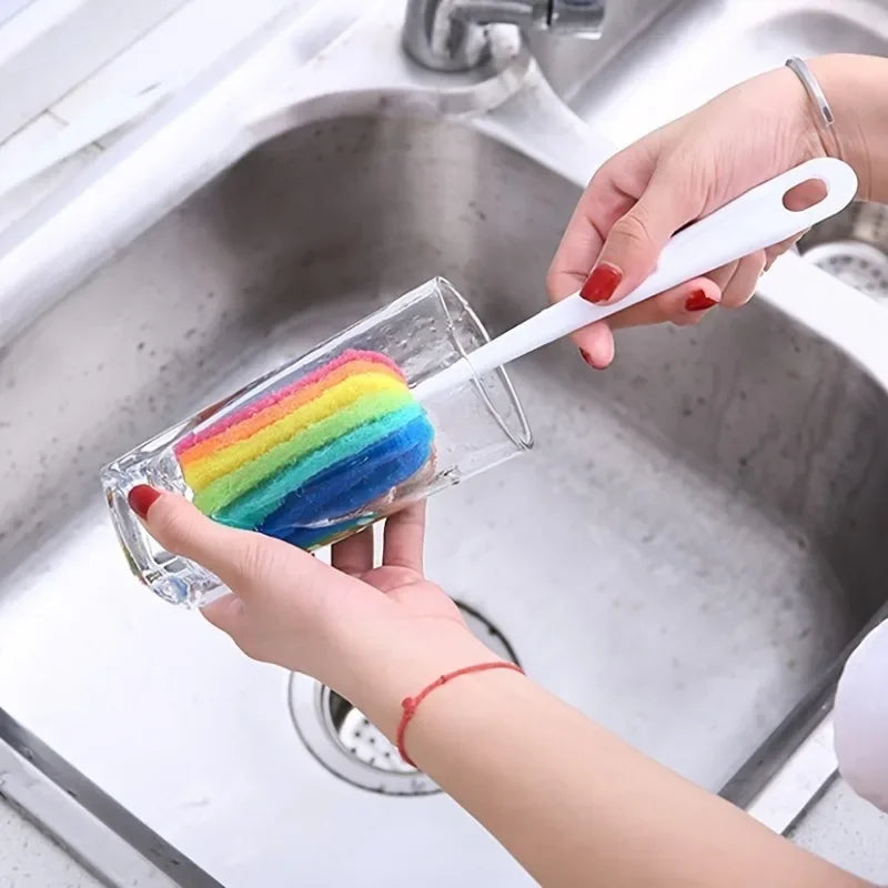 SWANS Rainbow Bottle Brush – Coffee Cup & Wine Glass Cleaner Bottle Cleaning Brush SWANS