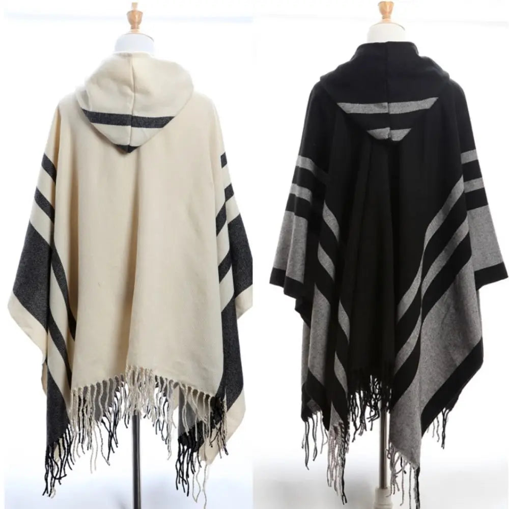 Women's Hooded Fleece Shawl – Warm Cashmere-Style Winter Wrap Hooded Shawl Wrap SWANS