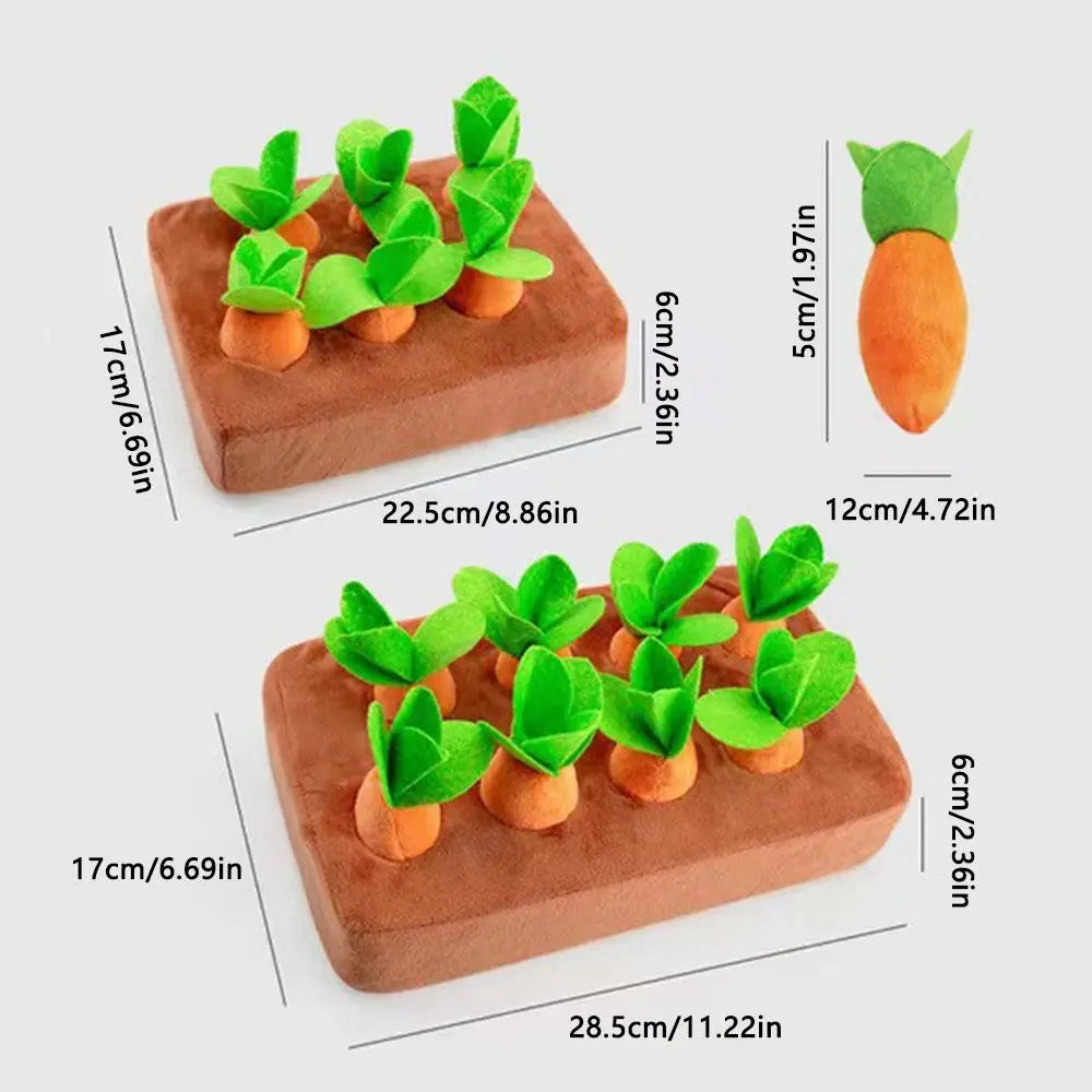 Pull-Up Carrot Plush Toy – Kids & Pet Interactive Play Set Plush Interactive Toy SWANS