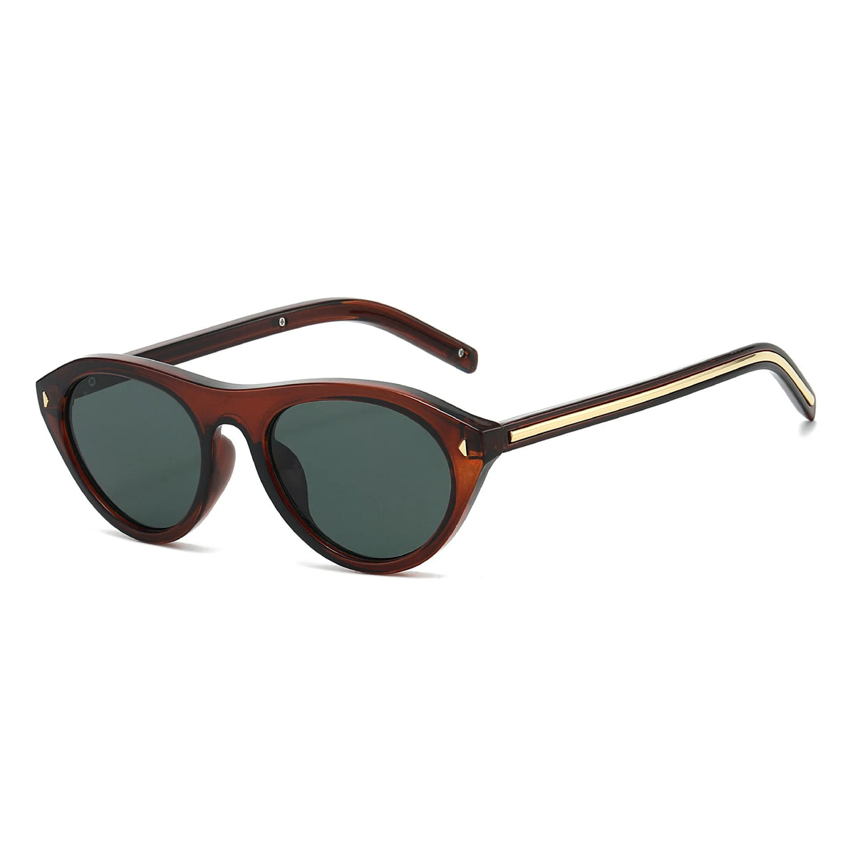 Y2K Pilot Sunglasses Unisex Vintage Punk Rivet UV400 Pilot Sunglasses SWANS Tea G15