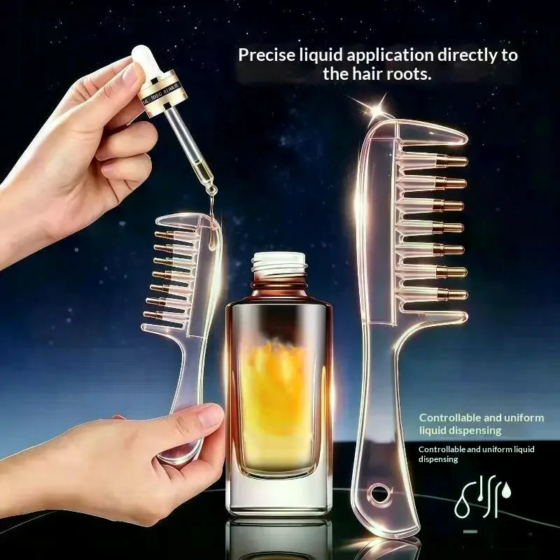 Scalp Liquid Applicator Comb – Rolling Ball Hair Serum Dispenser Scalp Applicator Comb SWANS