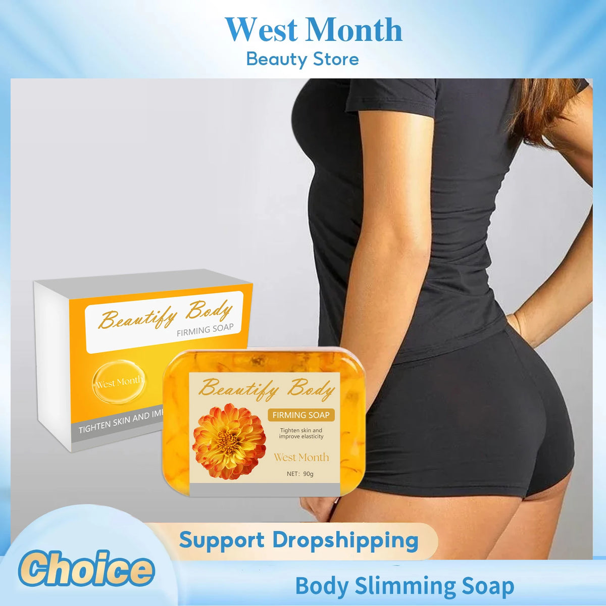 WEST MONTH Body Contouring Soap – Cleanse, Tone & Brighten Body Cleansing Soap SWANS
