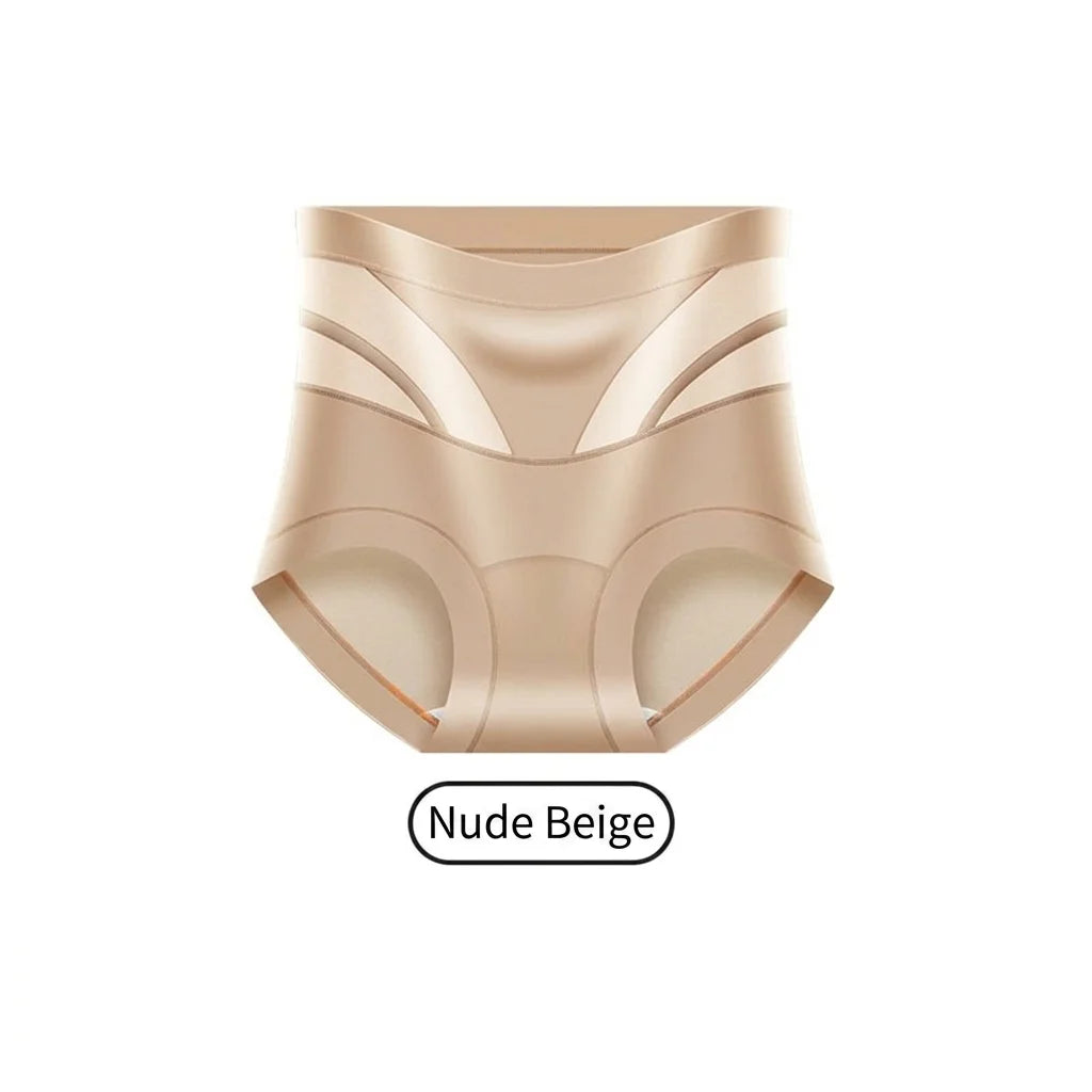 Women's High Waist Tummy Control Mesh Briefs – Cotton Crotch Women's Briefs SWANS Beige XL One Size
