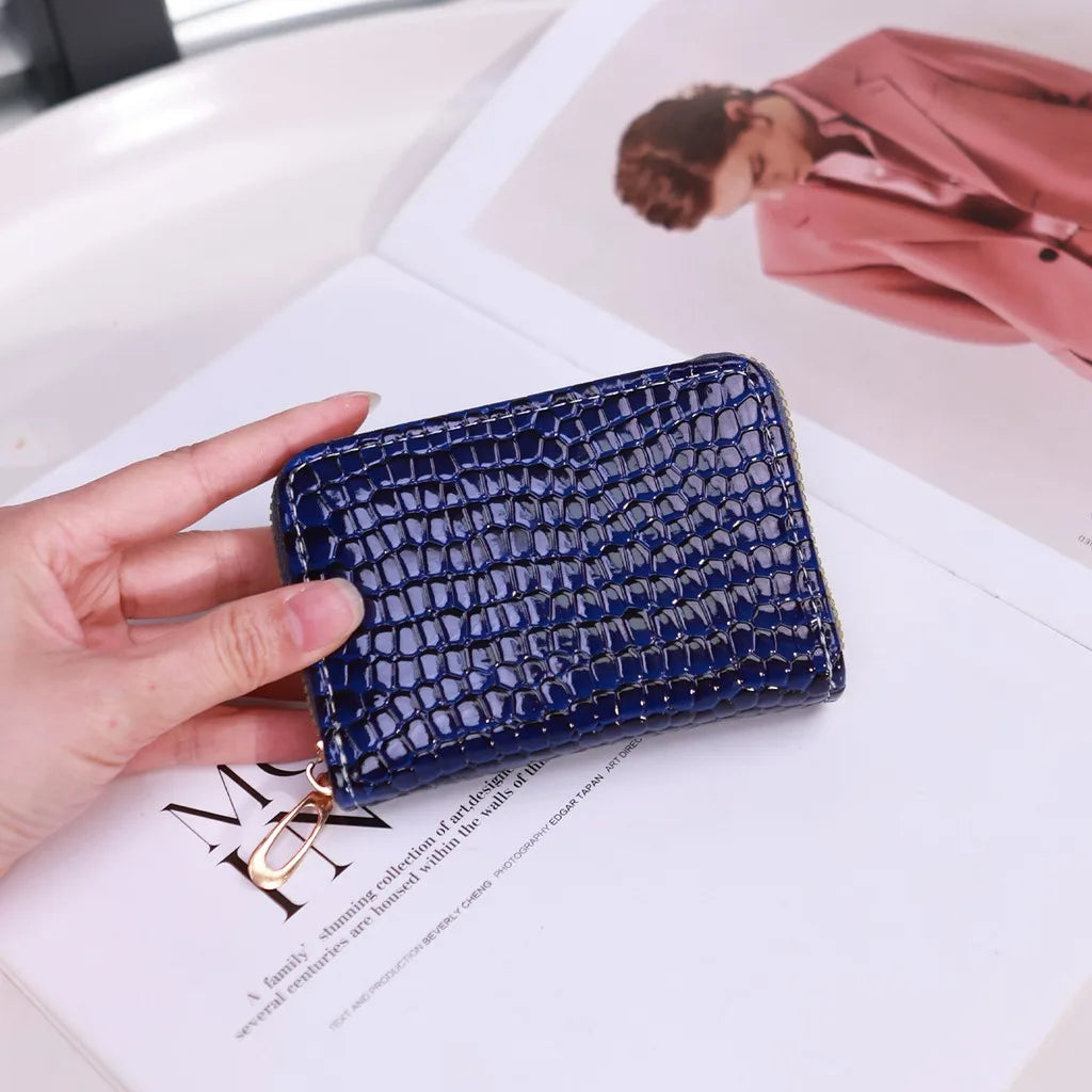 Zipper Accordion Coin Purse & Multi-Slot Card Holder – PU Accordion Coin Purse SWANS Dark Blue